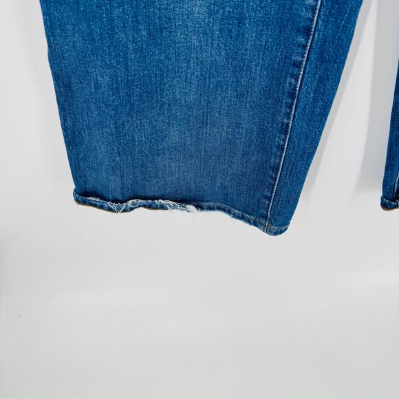 Madewell Wide Leg Crop Jeans Size 29 Medium Wash Denim Raw Hem High Rise - Picture 5 of 10